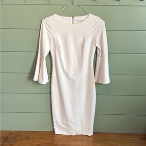 Calvin Klein 3/4 Bell Sleeve Boatneck Sheath Dress